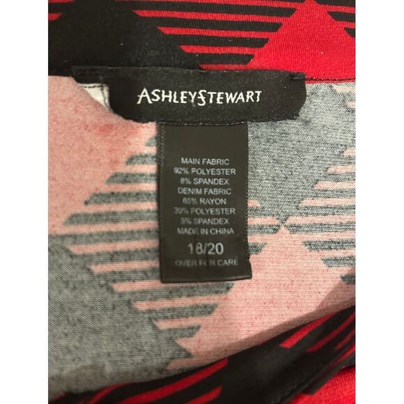 Ashley Stewart 18/20 red black‎ buffalo check asymmetrical holiday dress - Picture 6 of 8